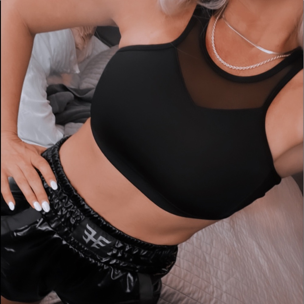Black mesh detail sports bra - Nordstrom z by Zella